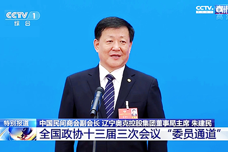 2020年5月24日，，，，，朱建民在全国两会委员通路上讲话，，，，，传递出民营企业家战胜疫情的坚定信心